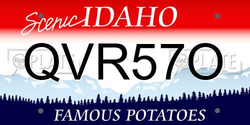 QVR57O Idaho License Plate