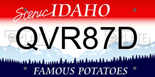 QVR87D Idaho License Plate