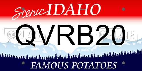 QVRB20 Idaho License Plate