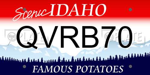 QVRB70 Idaho License Plate