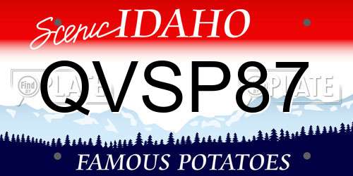 QVSP87 Idaho License Plate