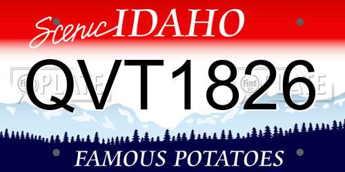 QVT1826 Idaho License Plate