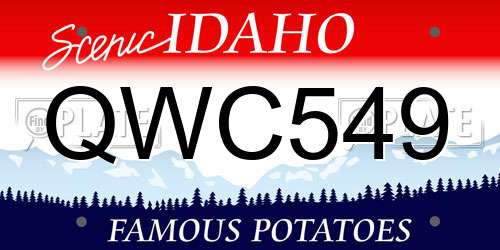 QWC549 Idaho License Plate