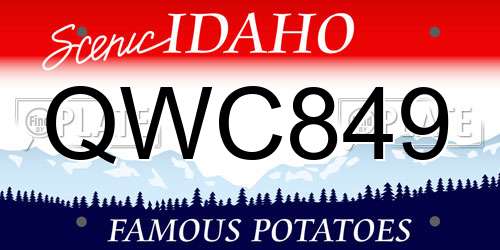 QWC849 Idaho License Plate