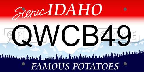 QWCB49 Idaho License Plate