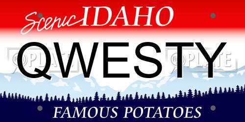 QWESTY Idaho License Plate