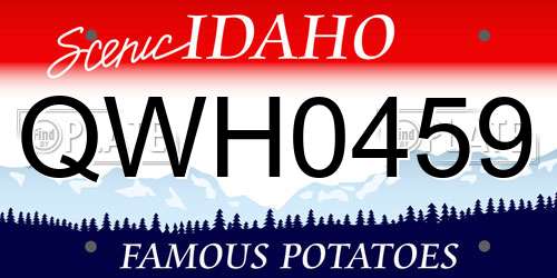 QWH0459 Idaho License Plate