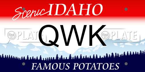 QWK Idaho License Plate