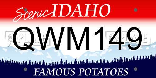 QWM149 Idaho License Plate