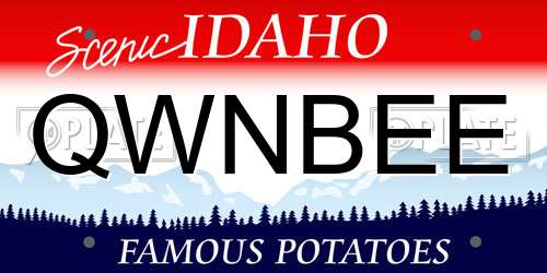 QWNBEE Idaho License Plate