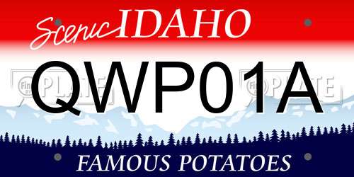 QWP01A Idaho License Plate