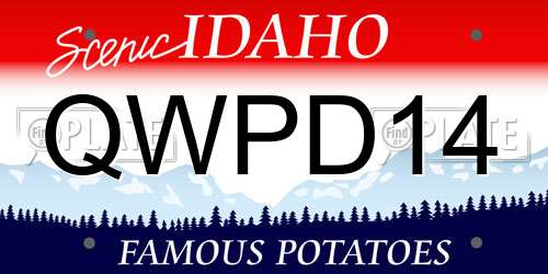 QWPD14 Idaho License Plate