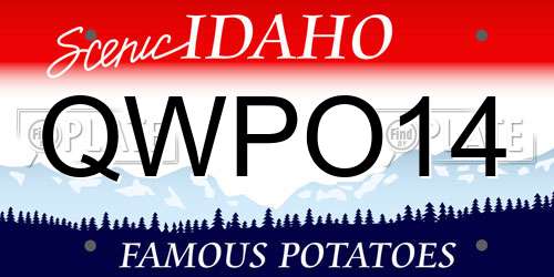 QWPO14 Idaho License Plate