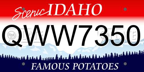 QWW7350 Idaho License Plate