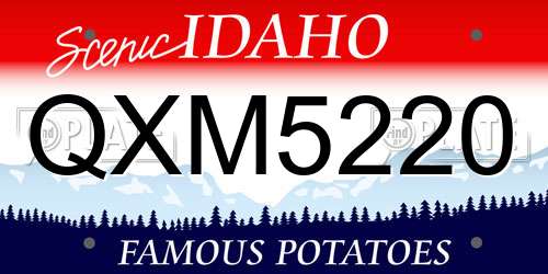 QXM5220 Idaho License Plate
