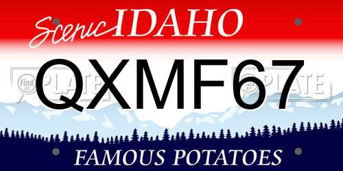 QXMF67 Idaho License Plate