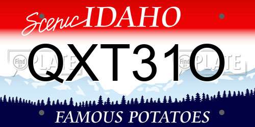 QXT31O Idaho License Plate