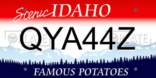QYA44Z Idaho License Plate