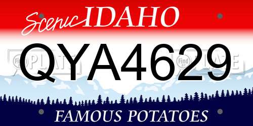 QYA4629 Idaho License Plate
