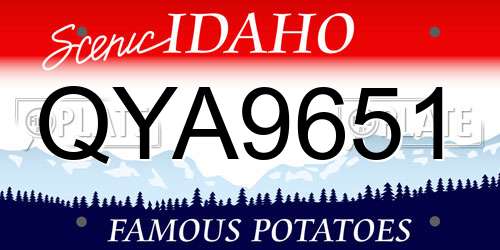 QYA9651 Idaho License Plate
