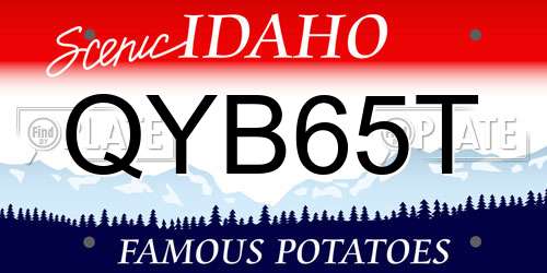 QYB65T Idaho License Plate
