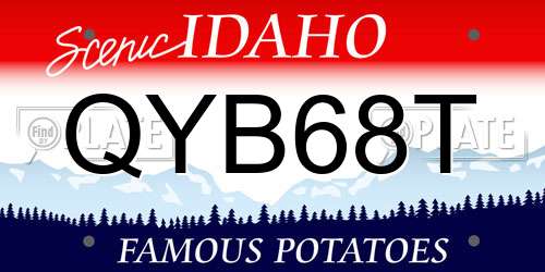 QYB68T Idaho License Plate
