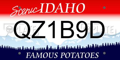 QZ1B9D Idaho License Plate