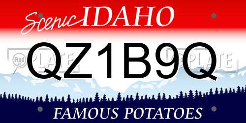 QZ1B9Q Idaho License Plate