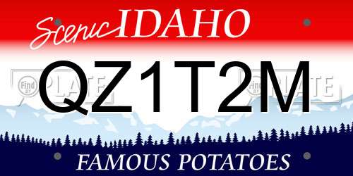 QZ1T2M Idaho License Plate