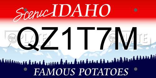 QZ1T7M Idaho License Plate