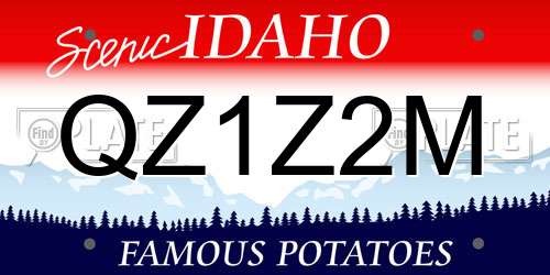 QZ1Z2M Idaho License Plate