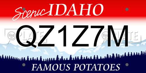 QZ1Z7M Idaho License Plate