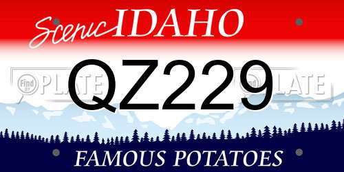 QZ229 Idaho License Plate
