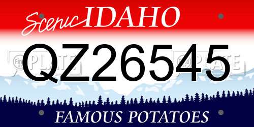 QZ26545 Idaho License Plate
