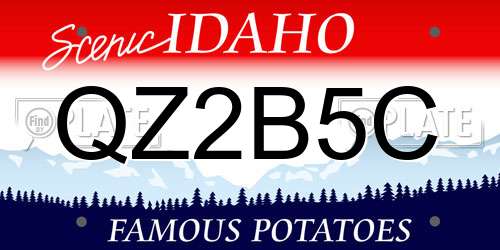QZ2B5C Idaho License Plate