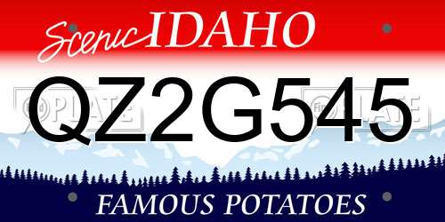 QZ2G545 Idaho License Plate