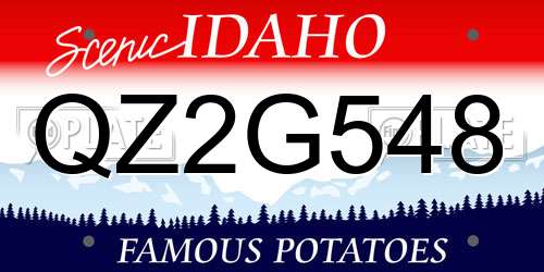 QZ2G548 Idaho License Plate