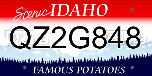 QZ2G848 Idaho License Plate