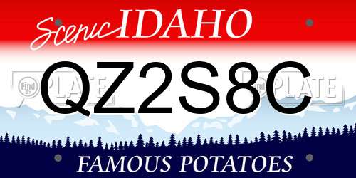 QZ2S8C Idaho License Plate