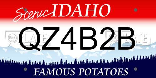 QZ4B2B Idaho License Plate