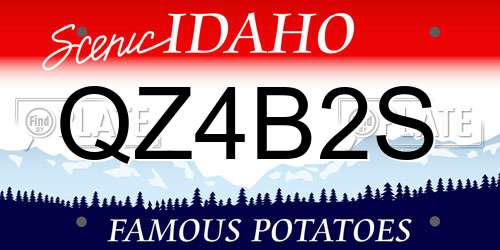 QZ4B2S Idaho License Plate