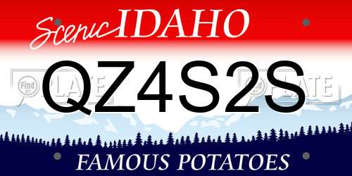 QZ4S2S Idaho License Plate