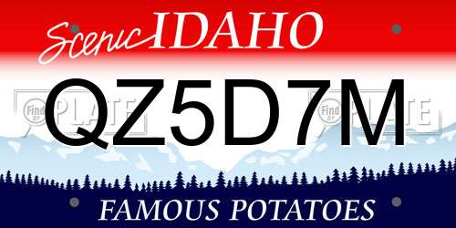 QZ5D7M Idaho License Plate