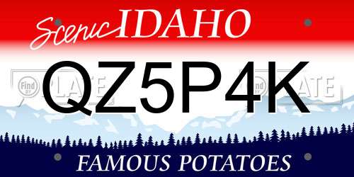 QZ5P4K Idaho License Plate
