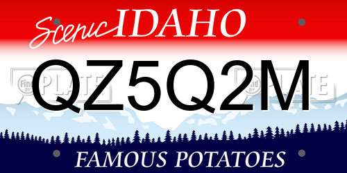 QZ5Q2M Idaho License Plate