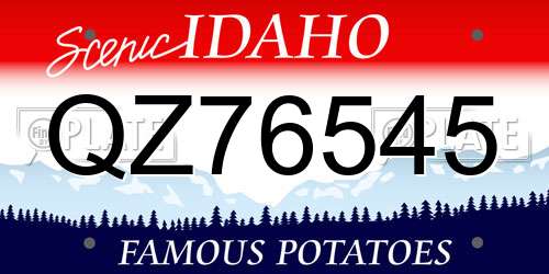 QZ76545 Idaho License Plate