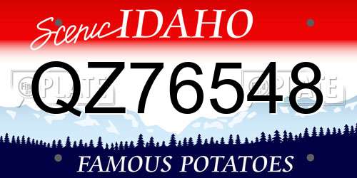 QZ76548 Idaho License Plate