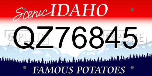 QZ76845 Idaho License Plate