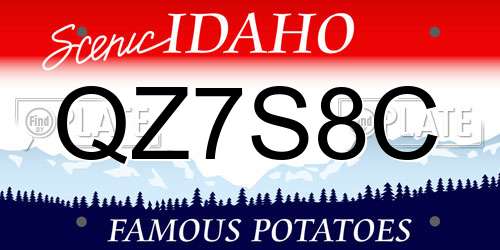 QZ7S8C Idaho License Plate