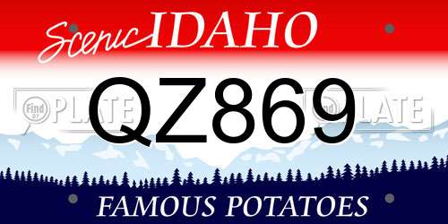 QZ869 Idaho License Plate